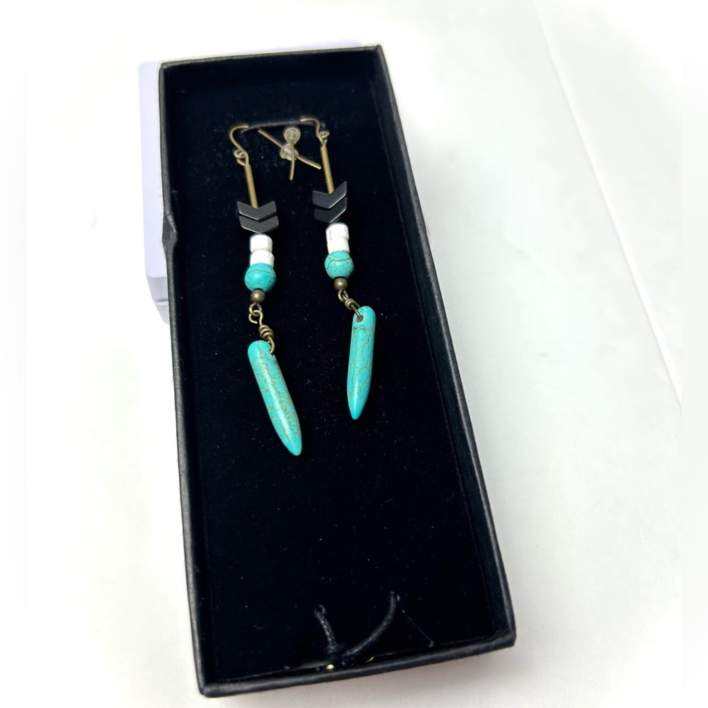 Maison Scotch Turquoise Dangle Earrings BNIB